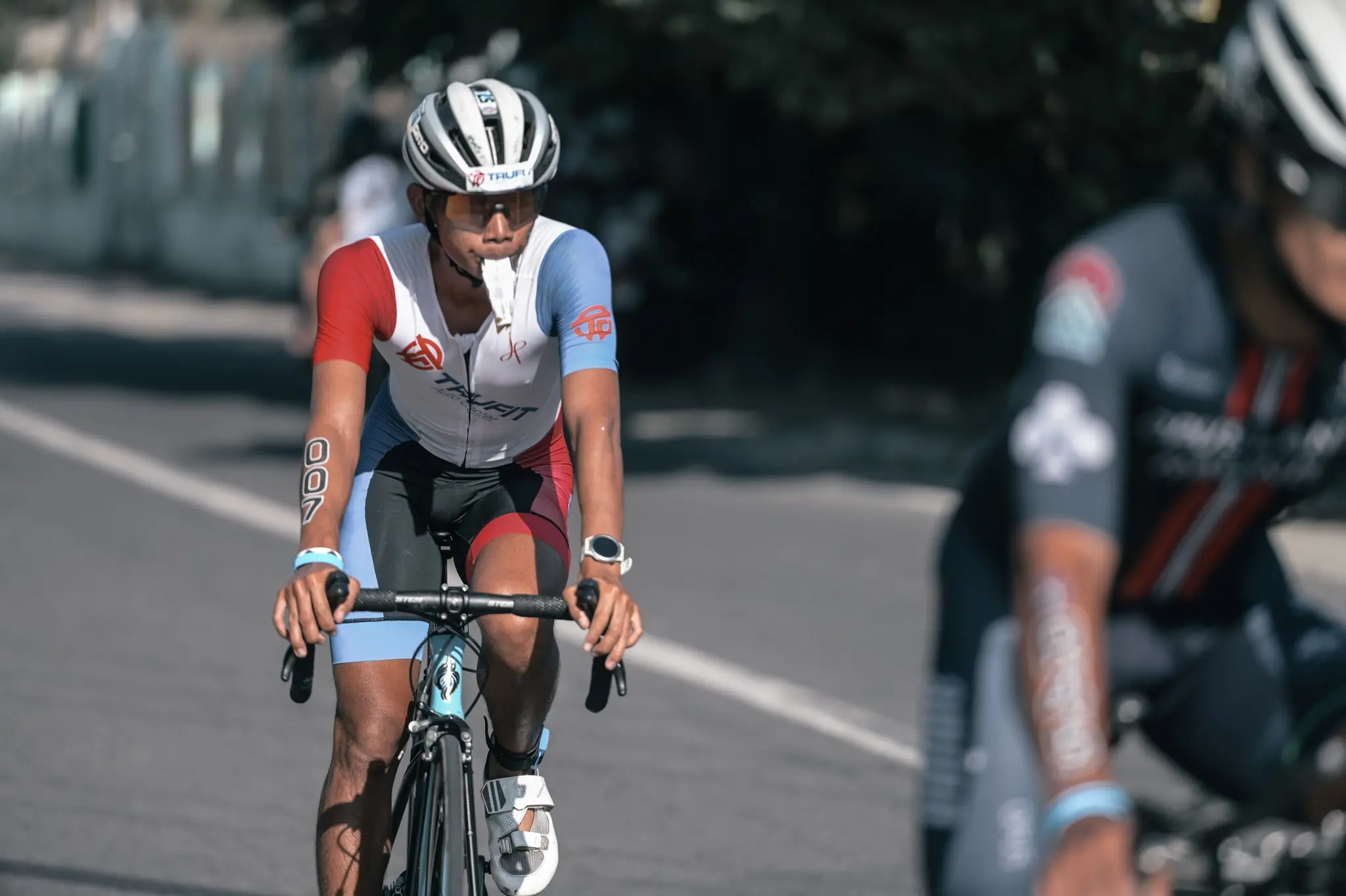 JM Acero competing in the triathlon